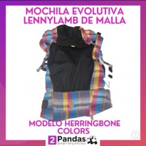 Mochila evolutiva Lennylamb con malla modelo Herrigbone colors